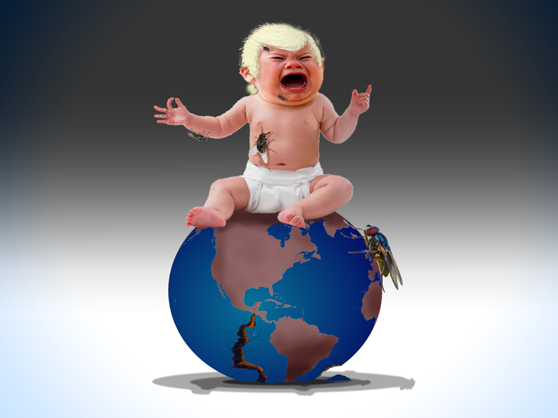 baby squashing the Earth